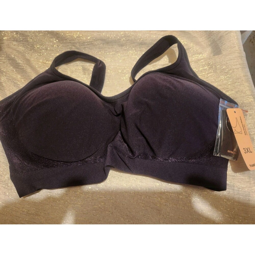 Truekind Supportive Comfort Wireless Shaping Bra Padded Size 3XL NWT Black
